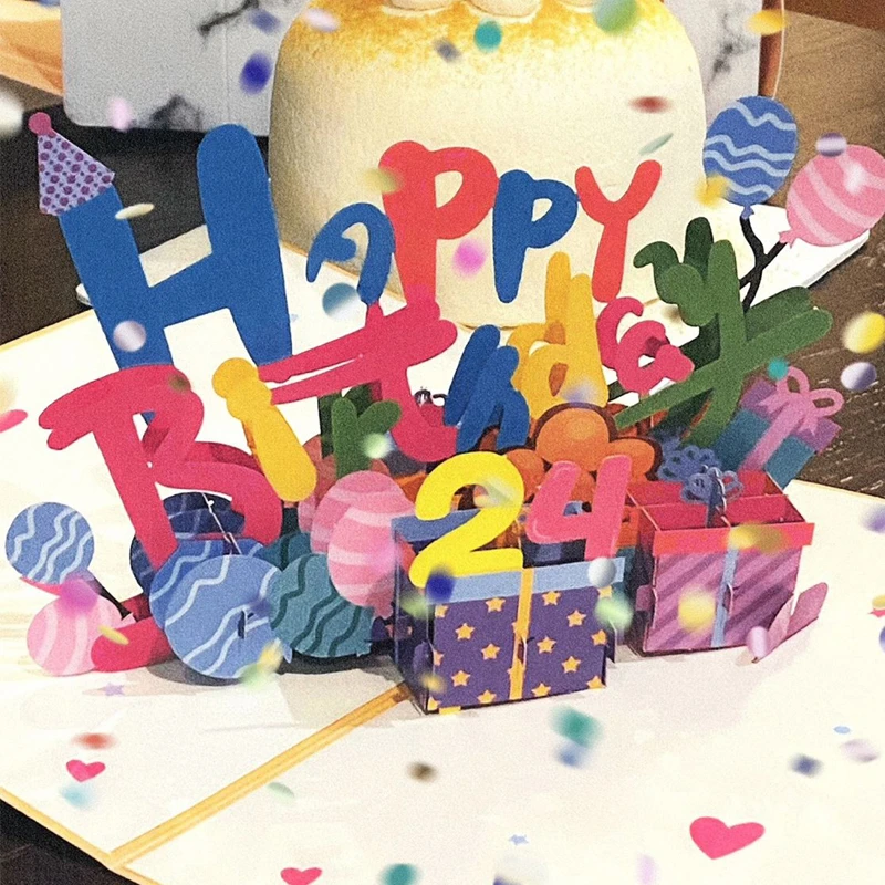 DIY年龄生日贺卡设计数字创意3d立体礼物高级感ins风送男友加油卡