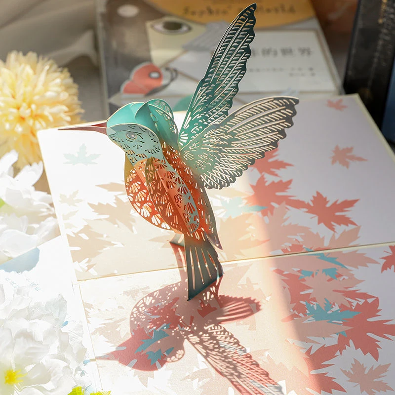 教师节贺卡创意立体飞鸟手工感谢师恩卡送老师精美高级感手写祝福