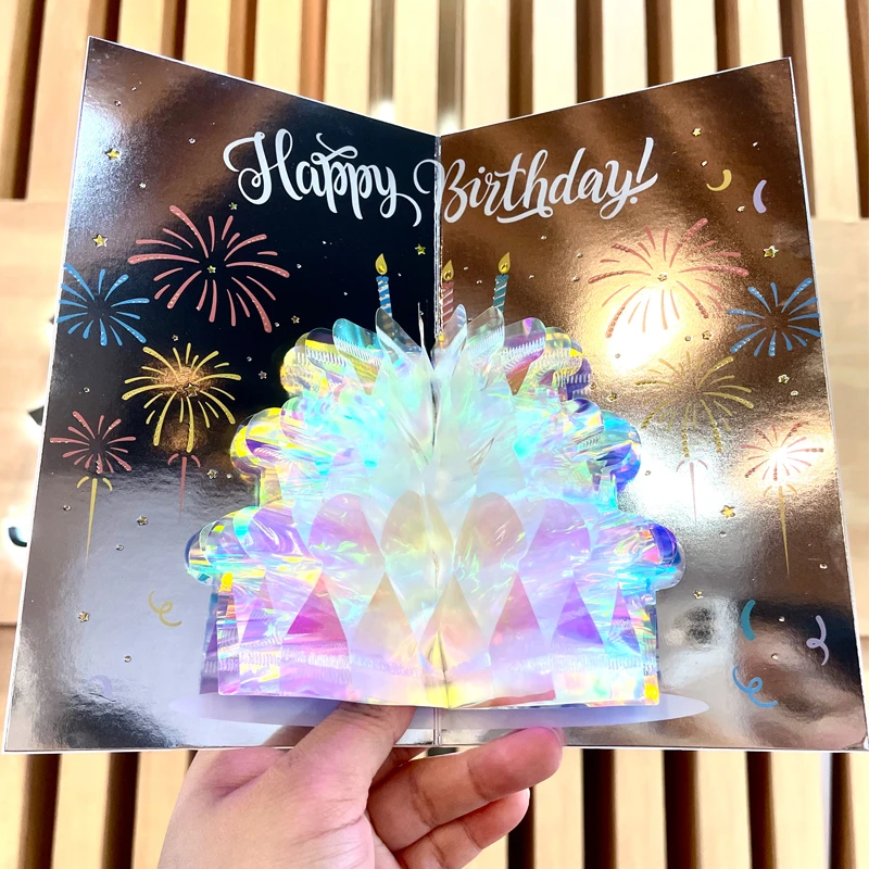 生日贺卡3d立体创意生日快乐蛋糕小众精致生日礼物送女朋友高颜值