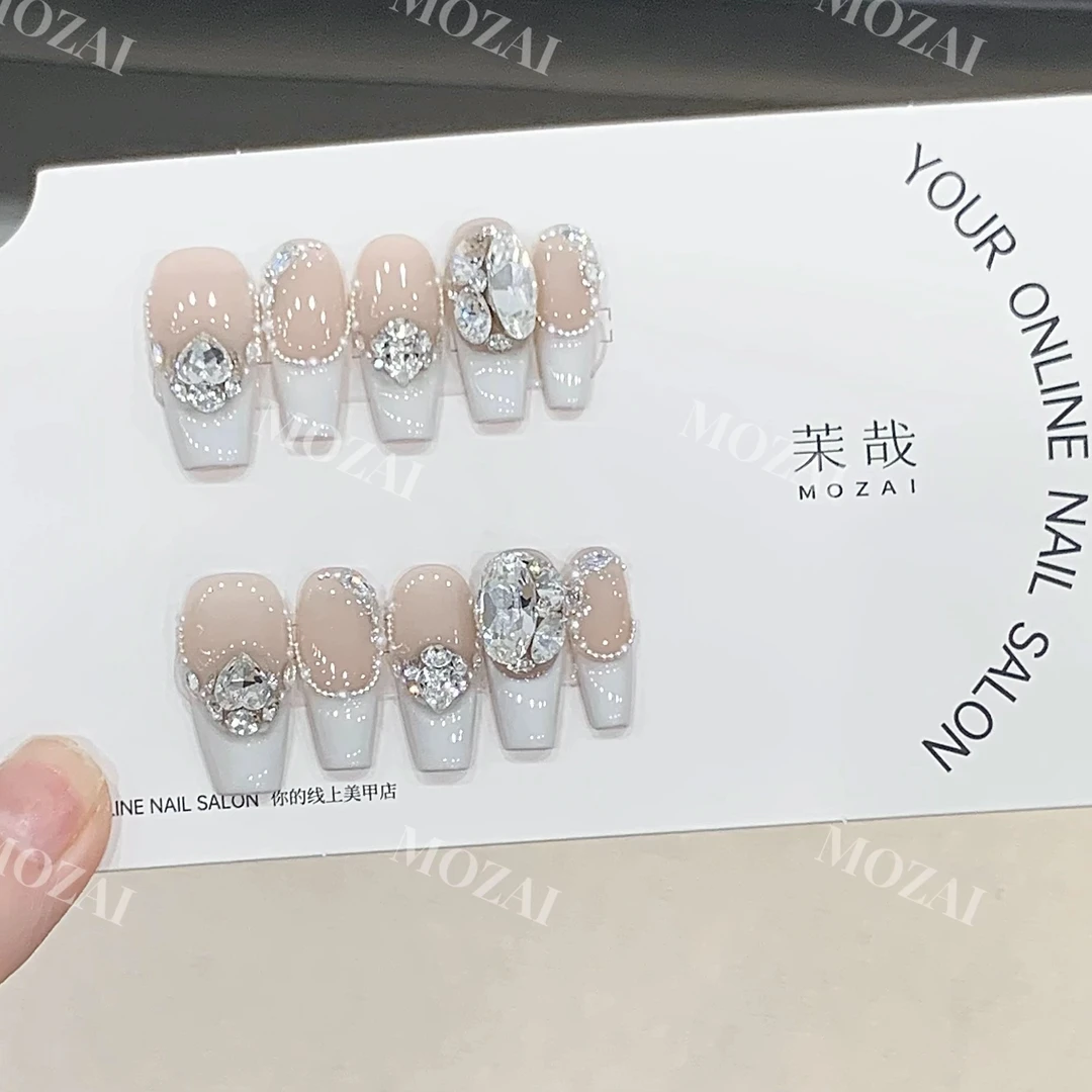 茉哉安娜【白昼】纯手工定制美甲拆卸穿戴甲A3149