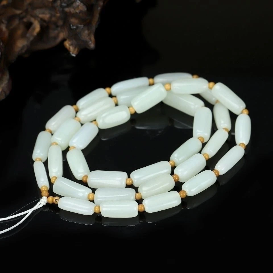 正品天然和田玉白玉路路通项链挂绳男女款挂链高档白玉随形挂绳
