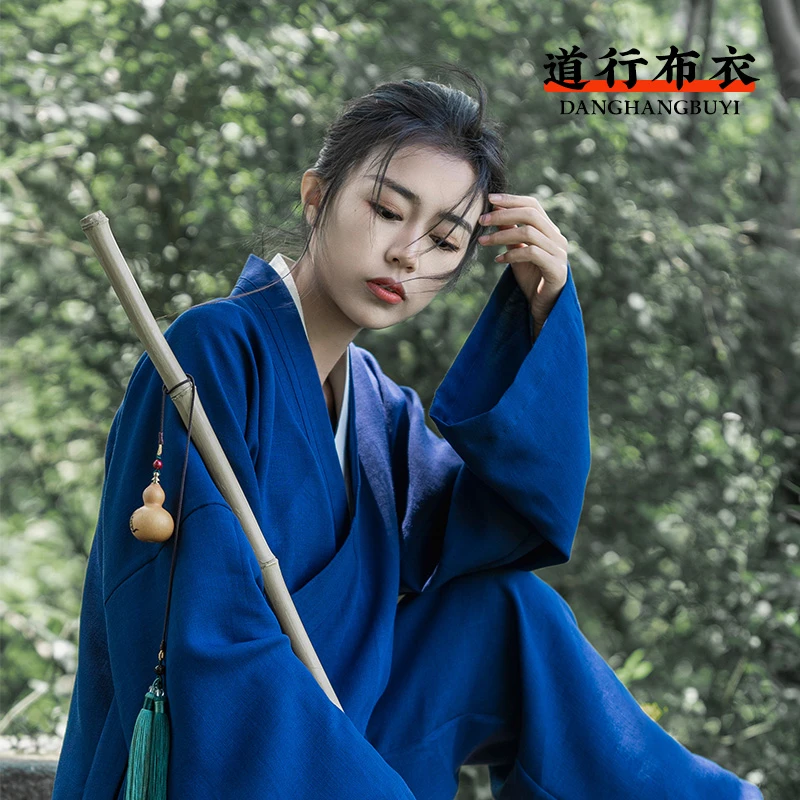 武当山道行布衣王也同款古风斜襟三清领道装夏装中国风春秋禅修