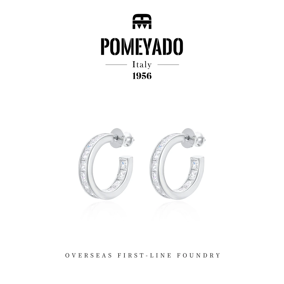 POMEYADO★t镶切百搭c圈耳环 G0202