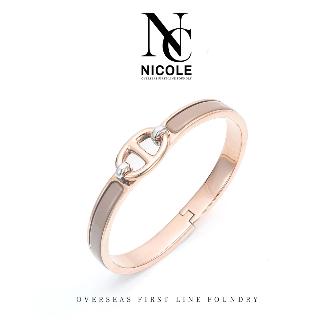 Nicole★PARIS高定珐琅大象灰手镯 G0390