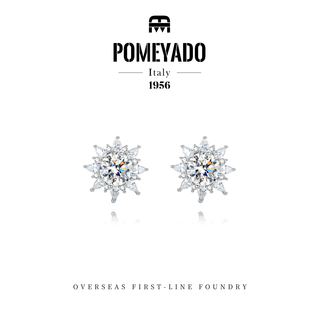 POMEYADO★克拉恋人精致满镶耳钉 G0171