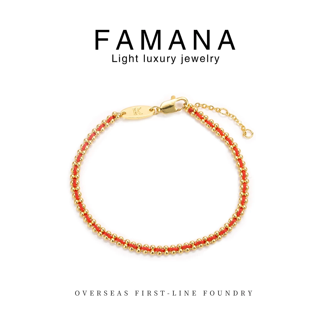 法订★Paris 经典小红绳手工编织手链 MH0537