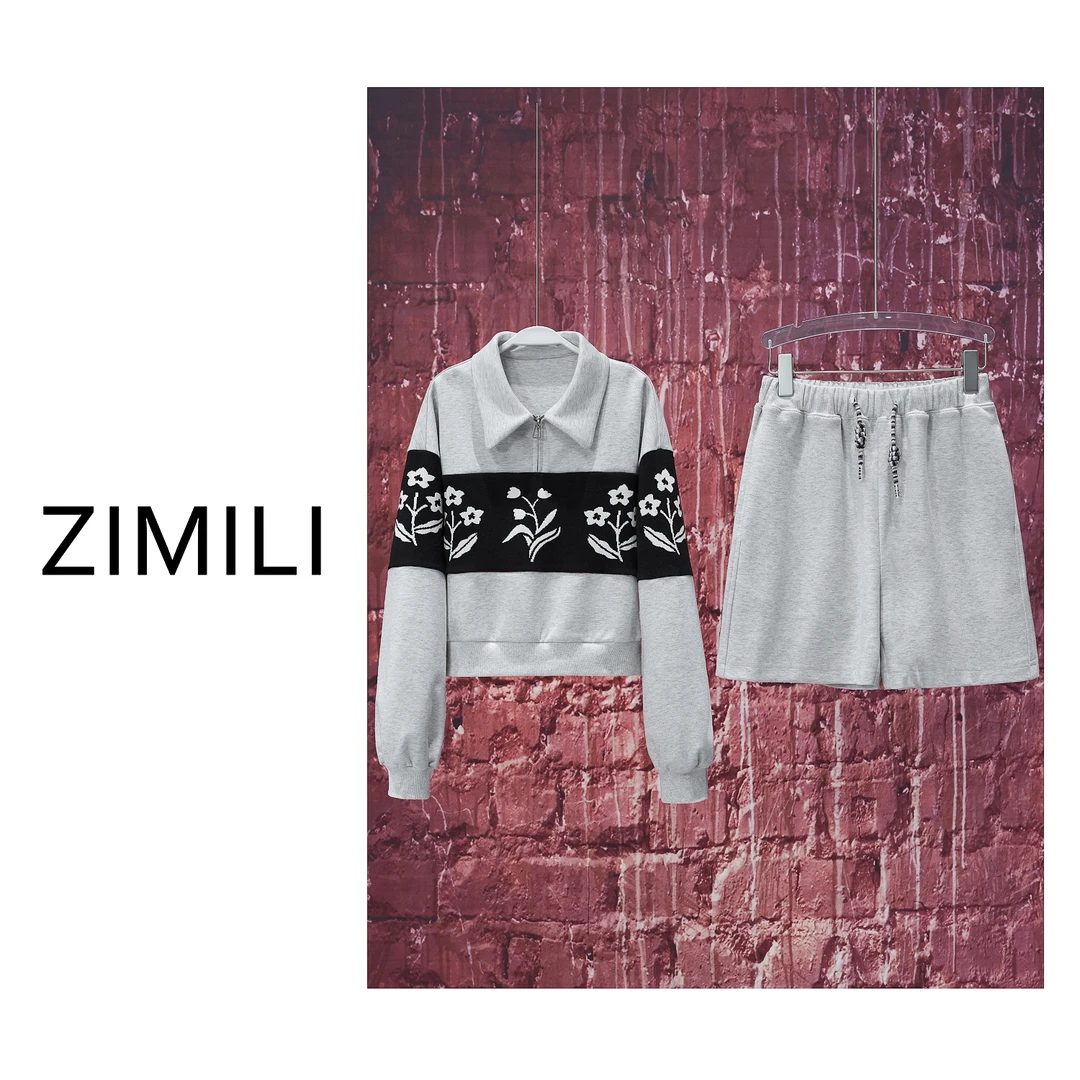 【LIANG哥女装】2024秋季精致感套装针织拼接休闲感短裤套装2936