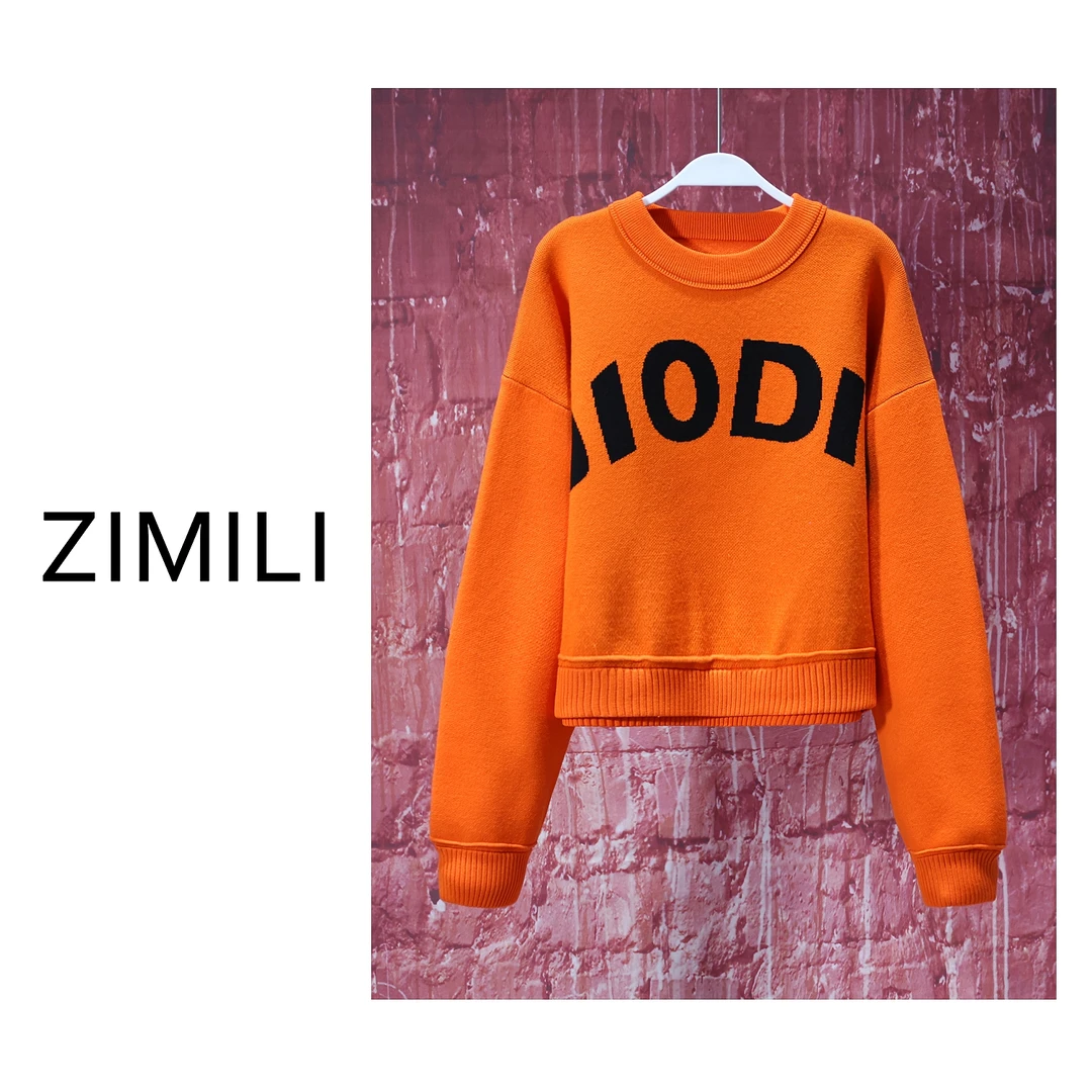 【LIANG哥女装】2024小众款《爱玛橙•欧版毛衣》落肩设计气质毛衣5113