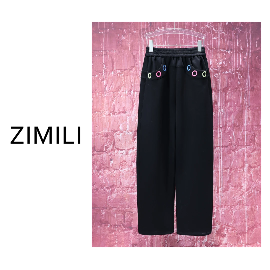 【亮哥女装】2025秋冬新品《缁衣蕴华》黑色镰刀裤百搭休闲裤5979-P2