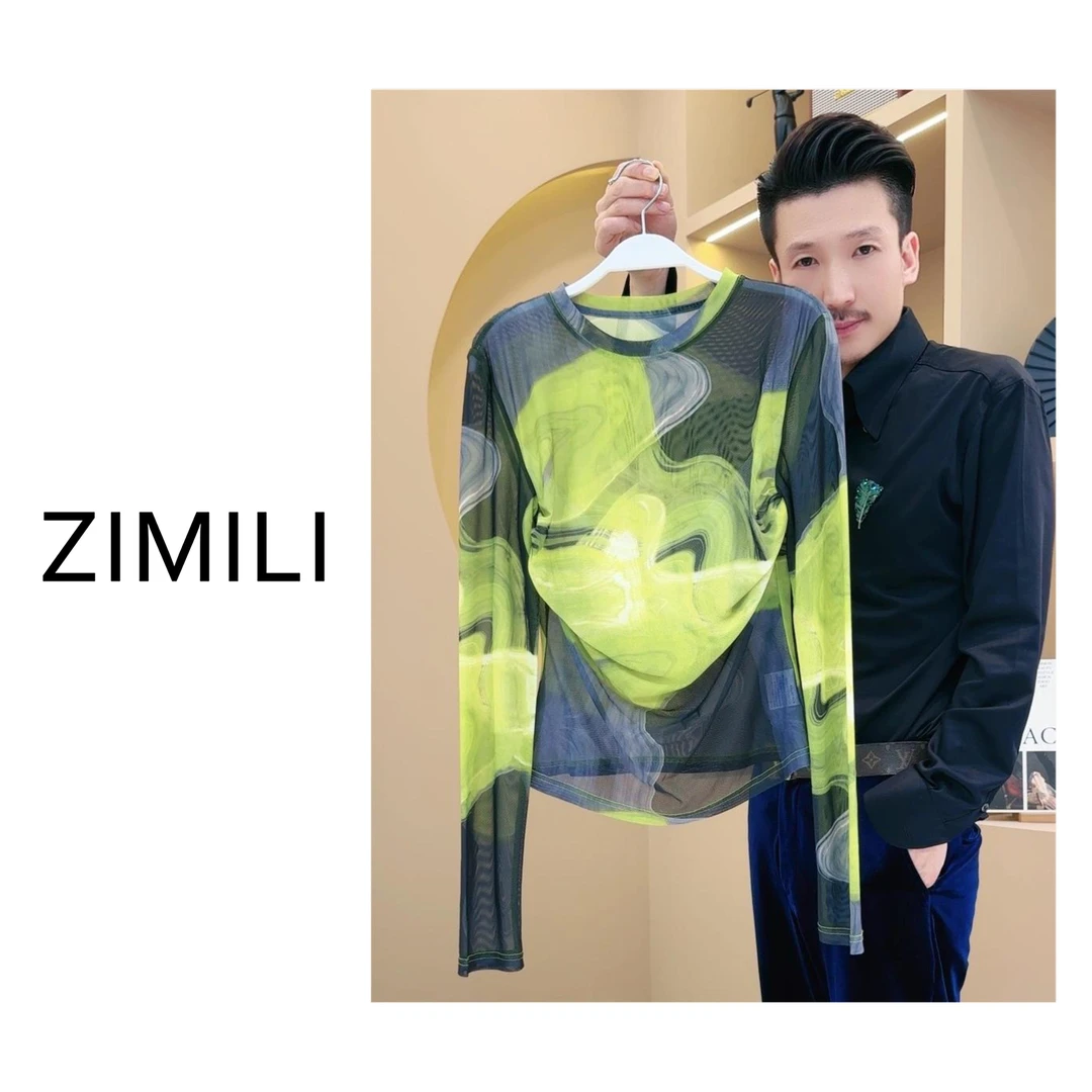 【LIANG哥女装】2025欧货莱赛尔天丝冰凉芥末绿拼接修身长袖3118