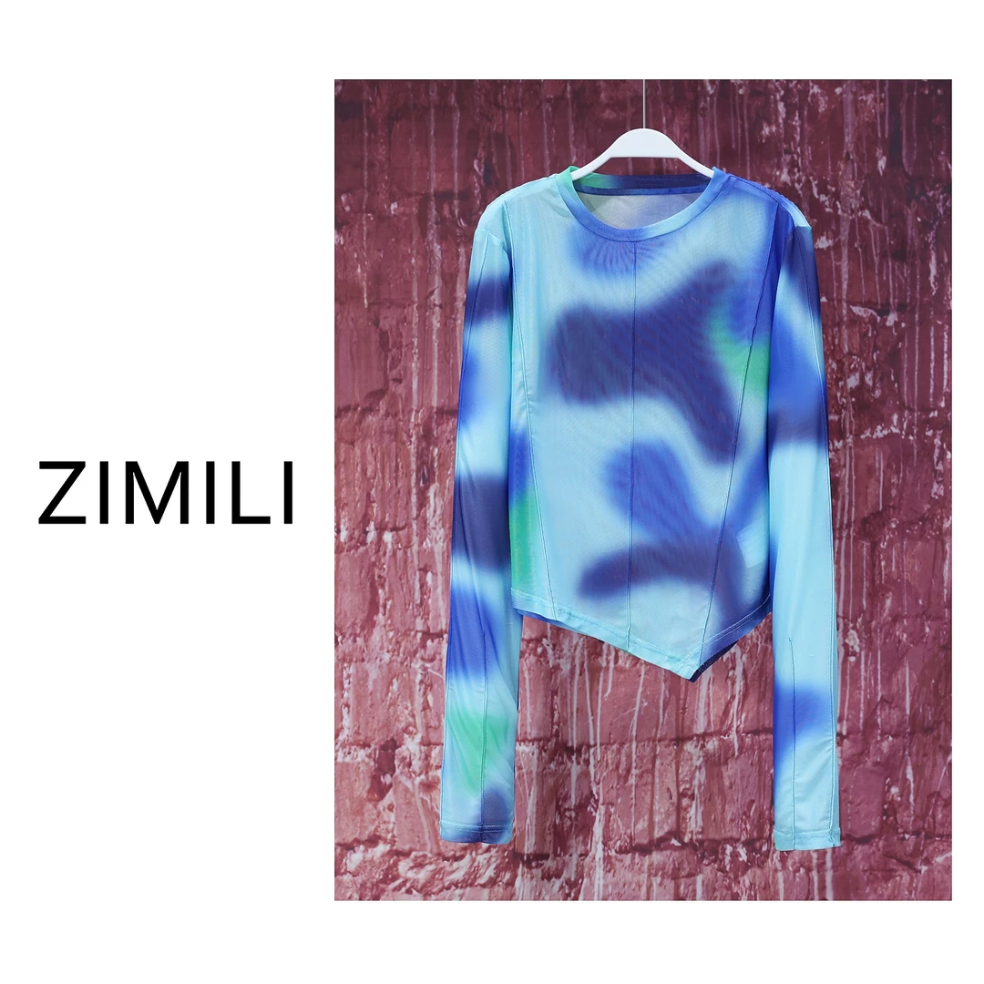 【LIANG哥女装】2024早秋小众晕染色系时尚不规则圆领皮肤衣3592