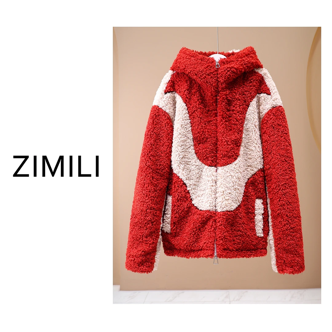 【LIANG哥女装】2024冬季精致欧货设计师外套连帽加厚毛毛衣5209