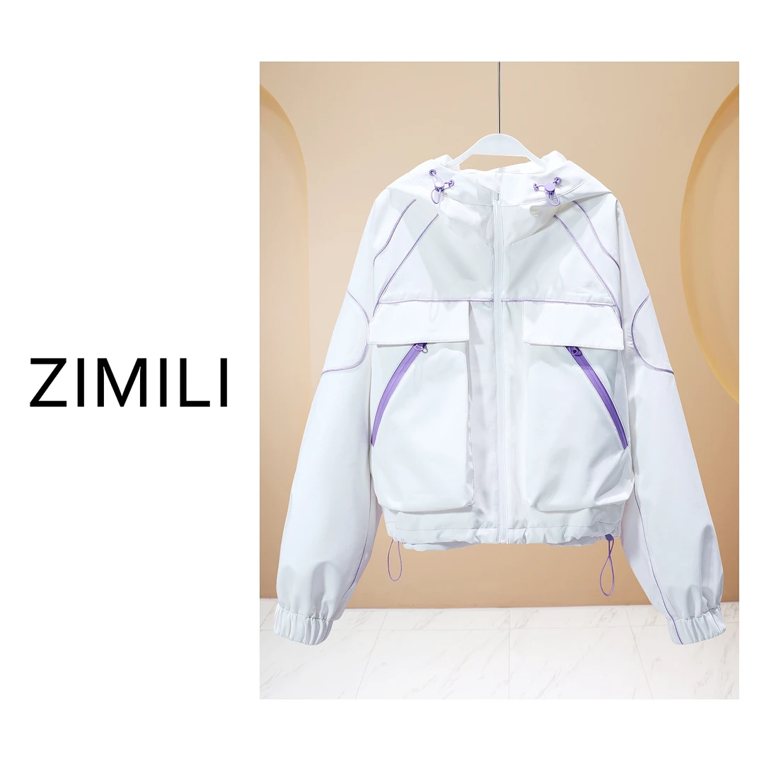 【LIANG哥女装】2025欧版轻薄透气月光白户外旅行冲锋衣外套5697