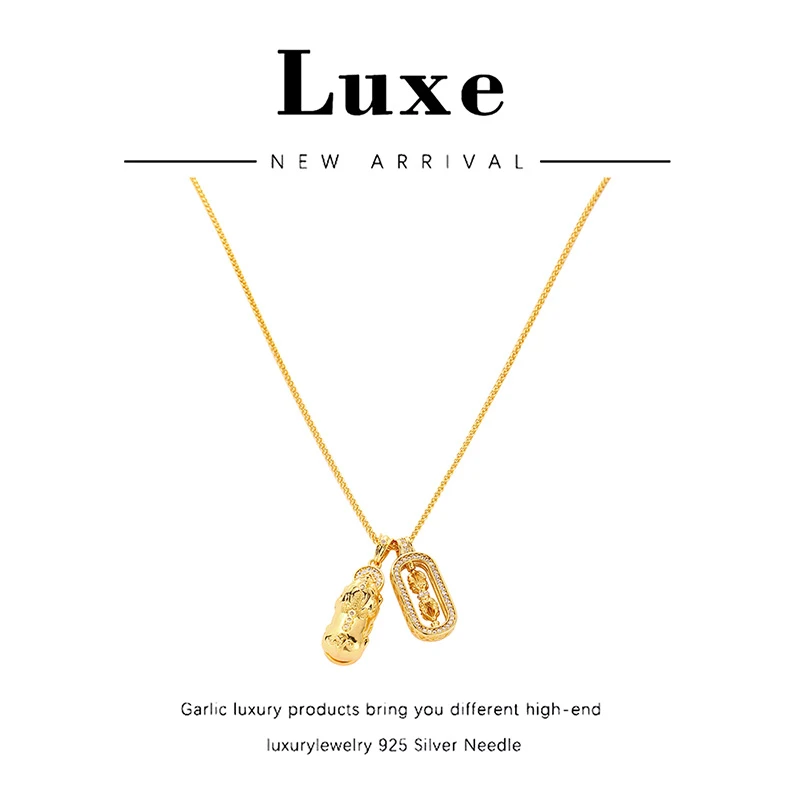 新中式高版本貔貅项链轻奢时尚百搭精致大气女锁骨链吊坠YX160262