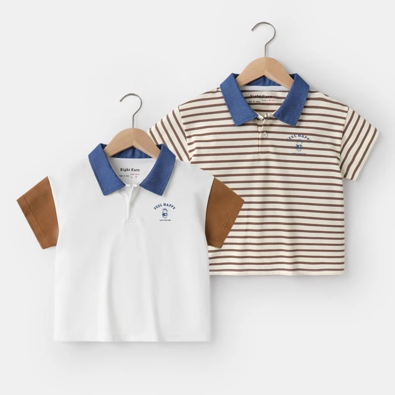 【右欧】U14588男童短袖POLO衫夏T恤儿童装男宝宝洋气小童夏季时尚