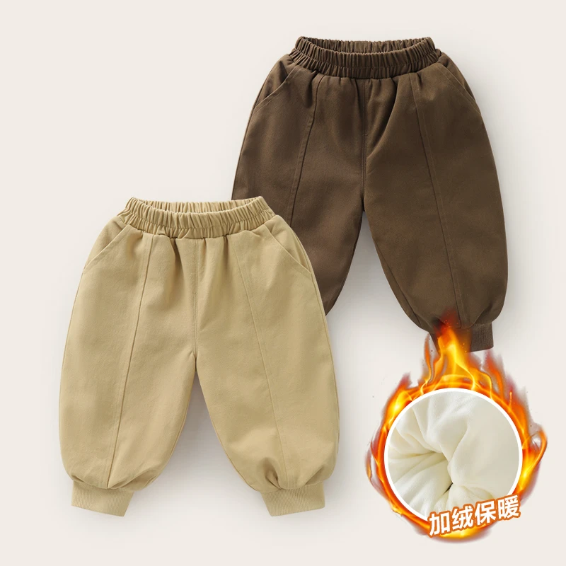 【右欧】U13936加厚休闲长裤子冬装冬款童装儿童宝宝小童宝宝绒裤子