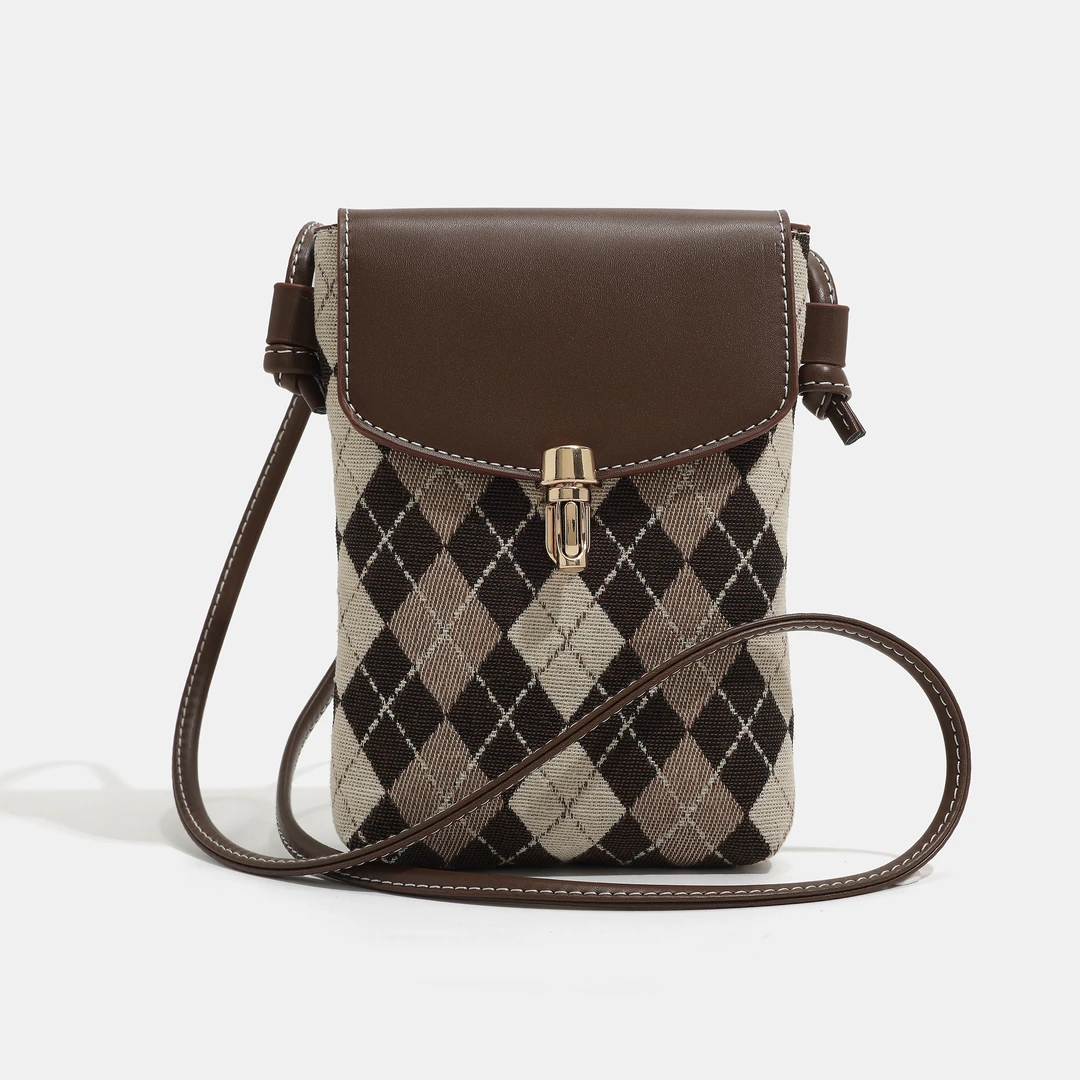 ENO.KI依诺琪2024新款斜挎包棕色手机包-1