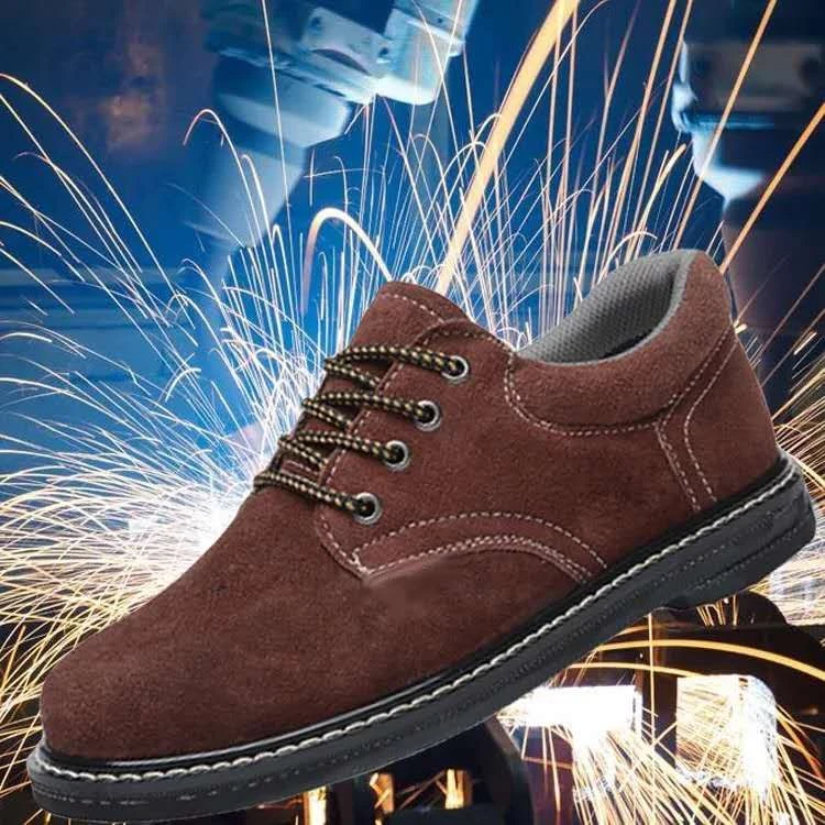 牛皮劳保鞋轮胎底钢包头防砸防刺穿耐磨耐铁销安全防护工作鞋