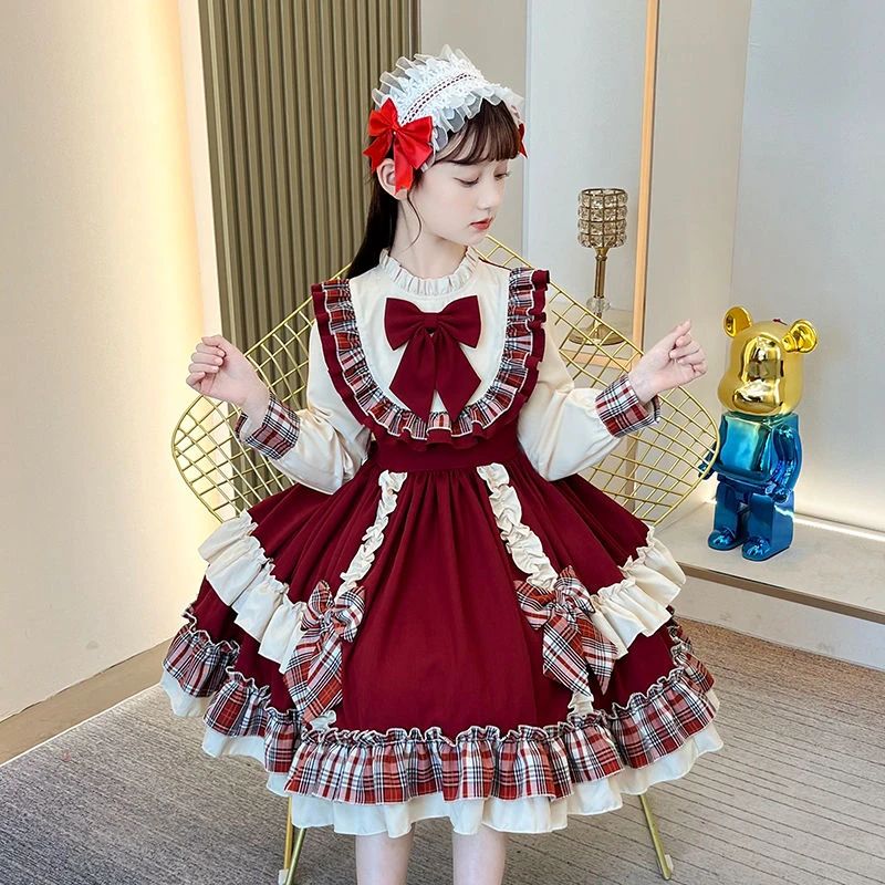 儿童洛丽塔公主裙冬季加绒2023新款女童裙子连衣裙洋气生日礼服冬