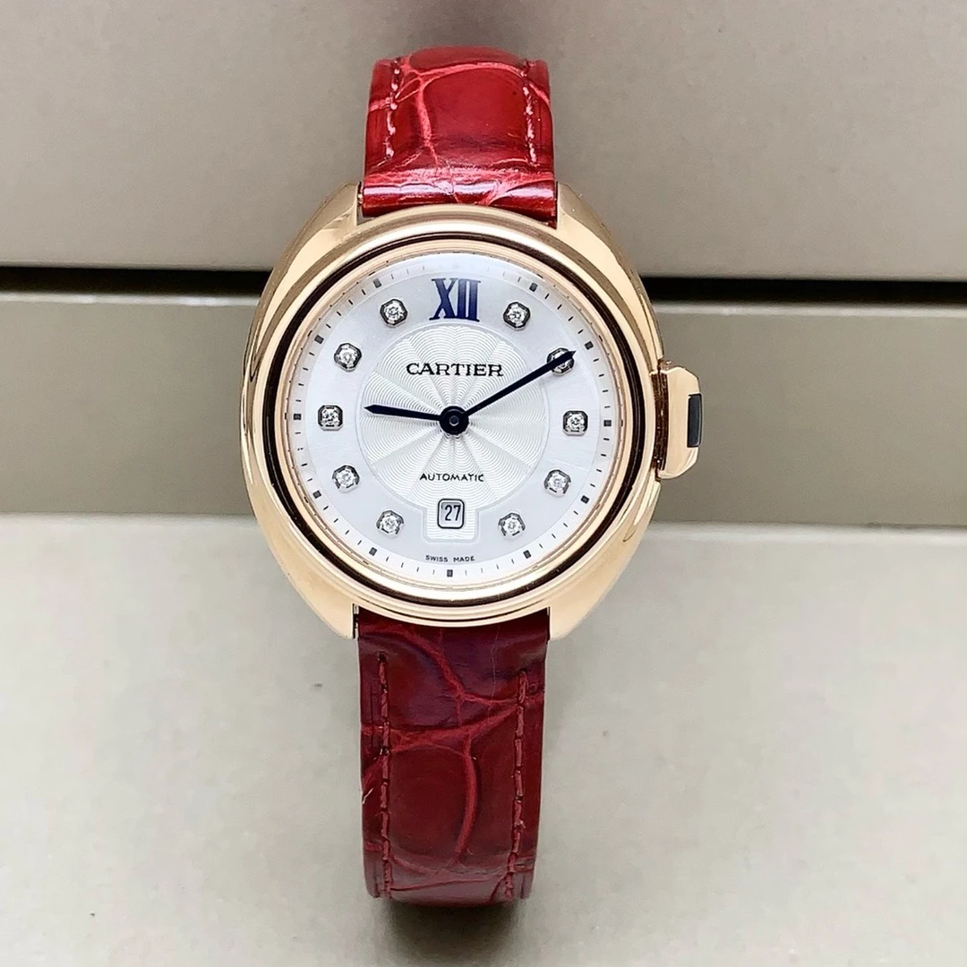 95新 Cartier/卡地亚 钥匙系列/31mm/18k金/原钻/自动机械女表