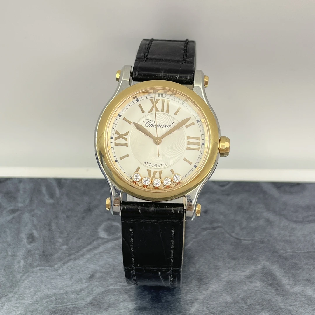 95新 Chopard/萧邦 G 快乐钻/30mm/17年全套/间金原钻时尚气质