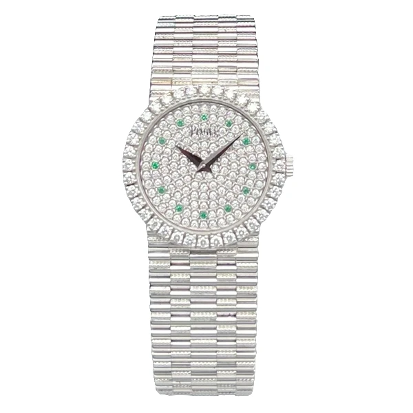 95新 Piaget/伯爵 G/G0A05420/石英/18k白金镶钻/28毫米/12年全套