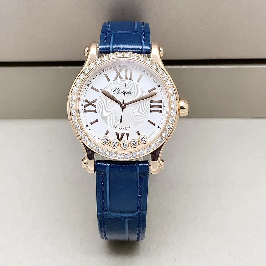 95新 Chopard/萧邦 快乐钻/33mm/18k金原钻/21年全套