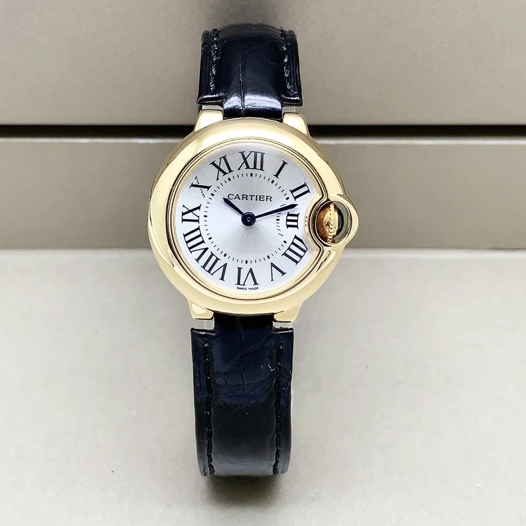 95新 Cartier/卡地亚 蓝气球系列/28.6mm/18k黄金/石英女表