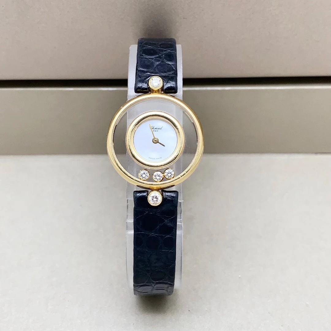 95新 Chopard/萧邦 HAPPY DIAMONDS系列/18k金/23mm/女士腕表