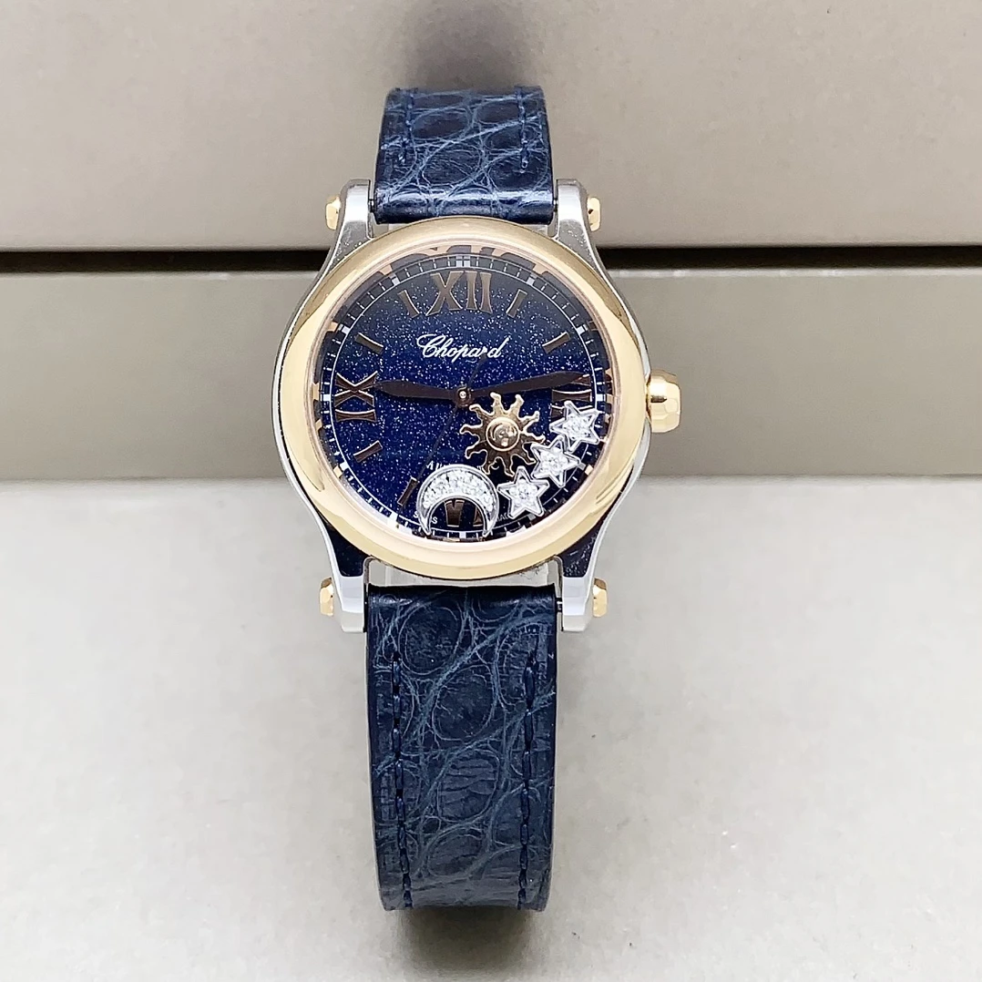 99新 Chopard/萧邦 快乐钻/30mm/21年全套/间18k金/自动机械女表