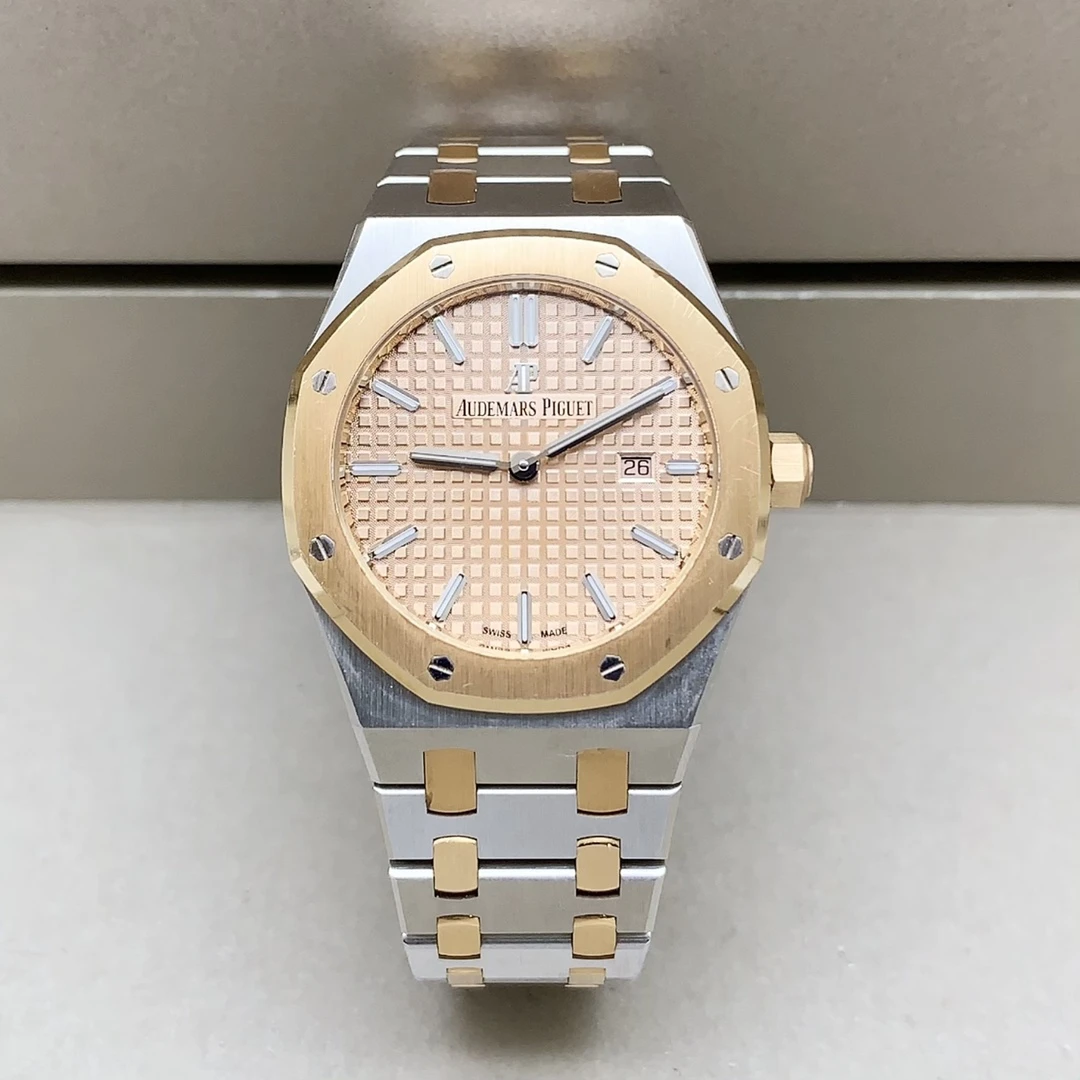 99新 AIPE/爱彼 67650/33mm/间18k金/石英女表/全长腕周