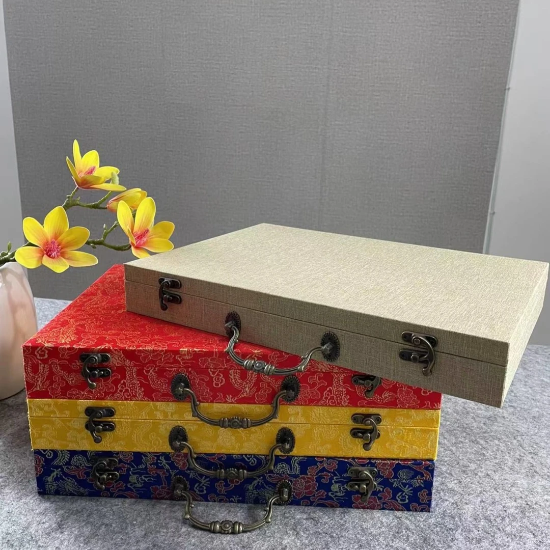 高档字画册页锦盒收藏收纳盒子宣纸丝绒古典耐用精致厚实定制定做