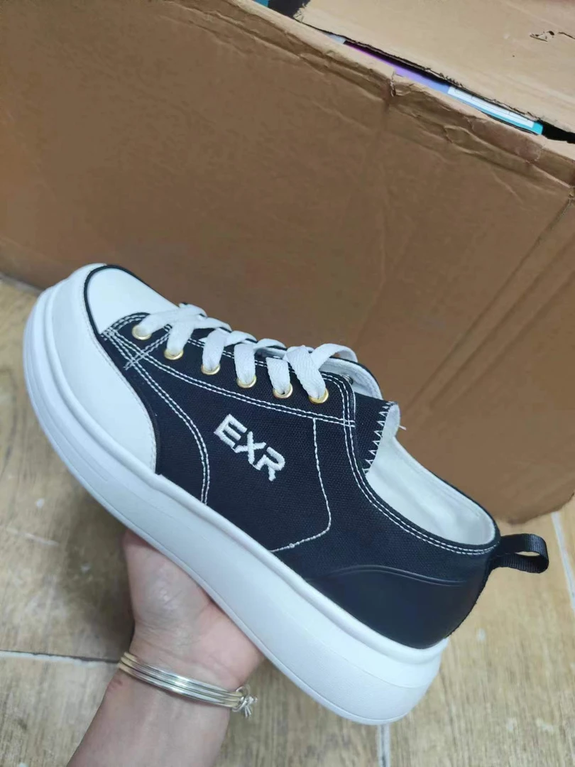 韩国撤柜品牌EXR超轻厚底帆布鞋男女春夏