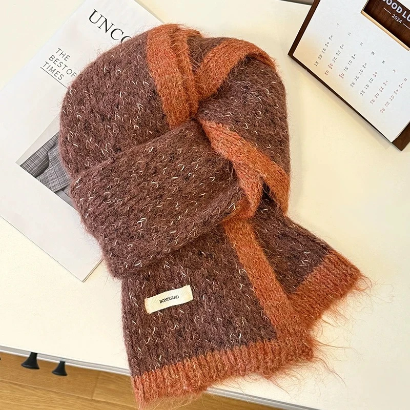 时尚围巾女款2024新款秋冬季高级感针织毛线围脖韩系氛围感百搭