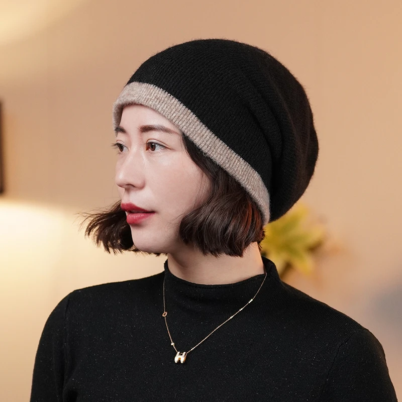 新款秋冬季针织堆堆帽女秋冬高级感保暖护耳包头帽韩系时尚显脸小