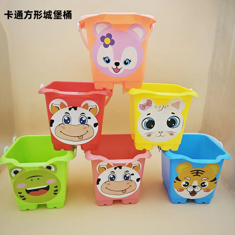 儿童沙滩赶海工具宝宝玩沙戏水大号城堡桶卡通幼儿园塑料水桶玩具