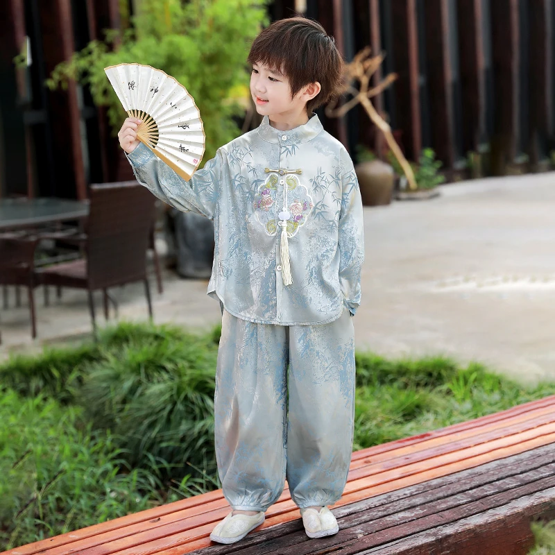 男童汉服春秋国风套装古风帅气宝宝开笔礼国学服男孩中秋节演出服