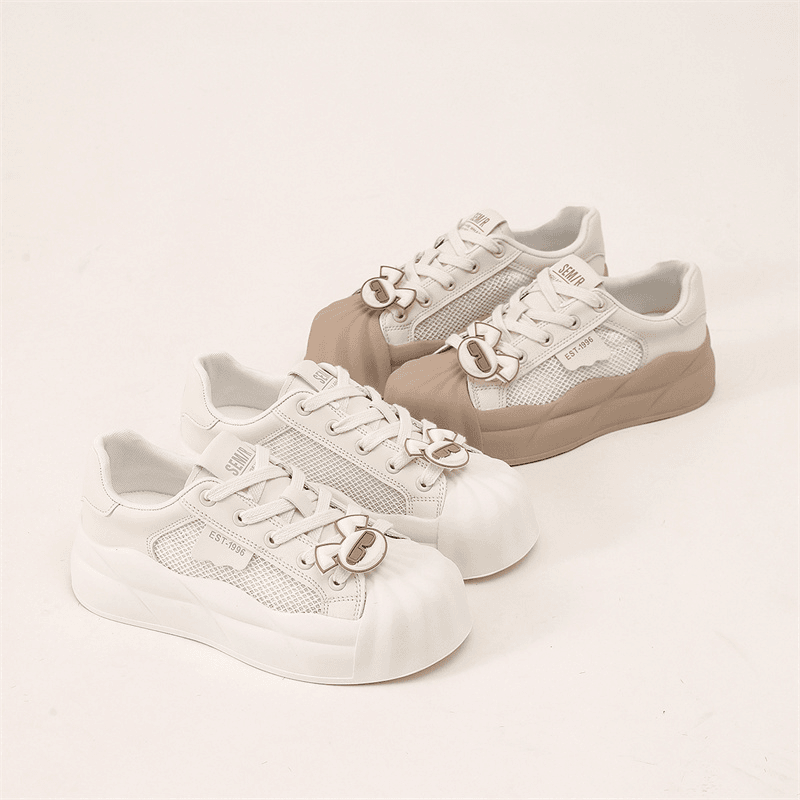 SEMIR【墨镜兔】小白鞋女鞋2024夏新款厚底板鞋休闲运动透气发泡底