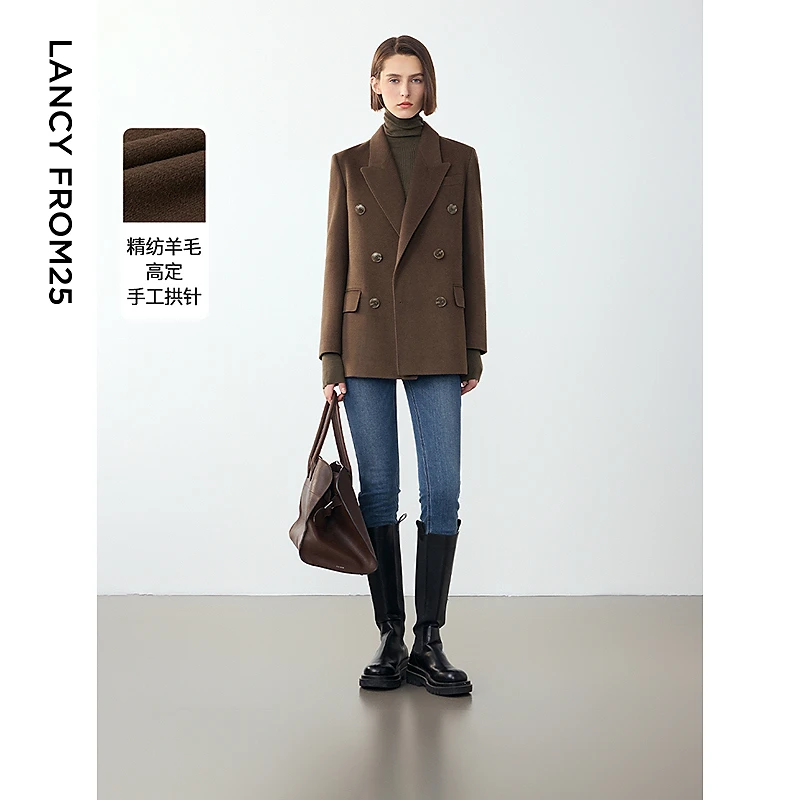 朗姿时尚气质复古设计感通勤职业西服外套西装冬季新款休闲欧若风