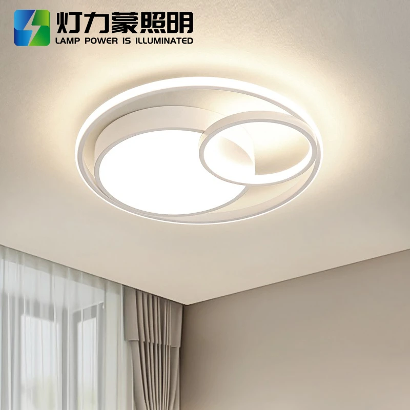 灯力蒙家用简约房间大气吸顶灯圆形主卧室灯现代led广东中山灯具