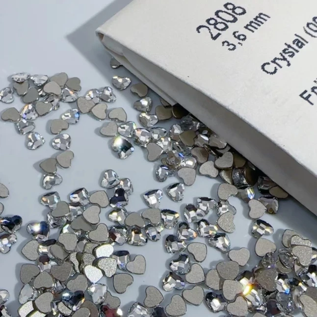 奥地利正品华子 2808平底异形爱心高品质爆闪多色美甲钻