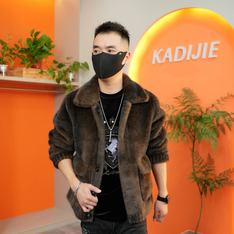 【十字纹外套】潮流秋冬时尚男款翻领保暖男装 短款宽松冬季男夹克