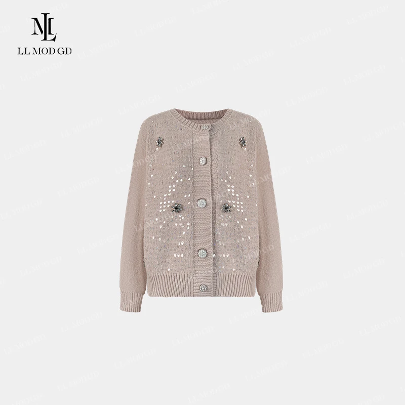 【编号023】品牌羊绒羊毛高货！秋季网红时尚亮片长袖百搭上衣