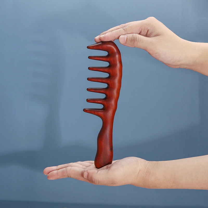 紫檀按摩梳头部颈部四肢全身按摩经络梳红木礼品家用实木健身保健