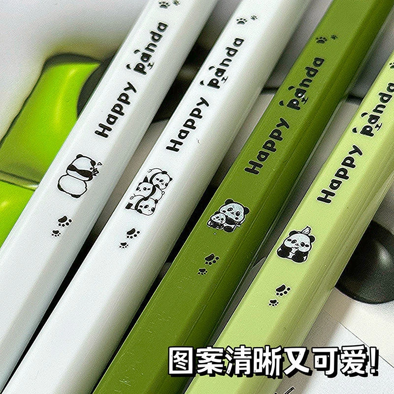 熊猫方方笔超萌风可爱高颜值刷题笔学生按动中性笔速干顺滑签字笔