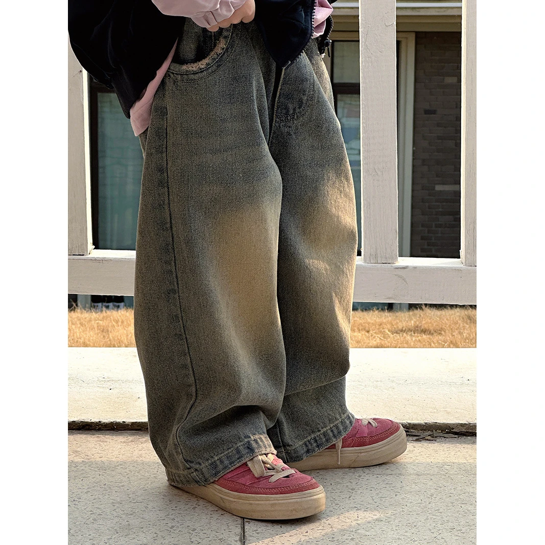 2024新款宝宝裤子酷酷帅气洋气炸街春秋可穿户外中小童牛仔裤A193