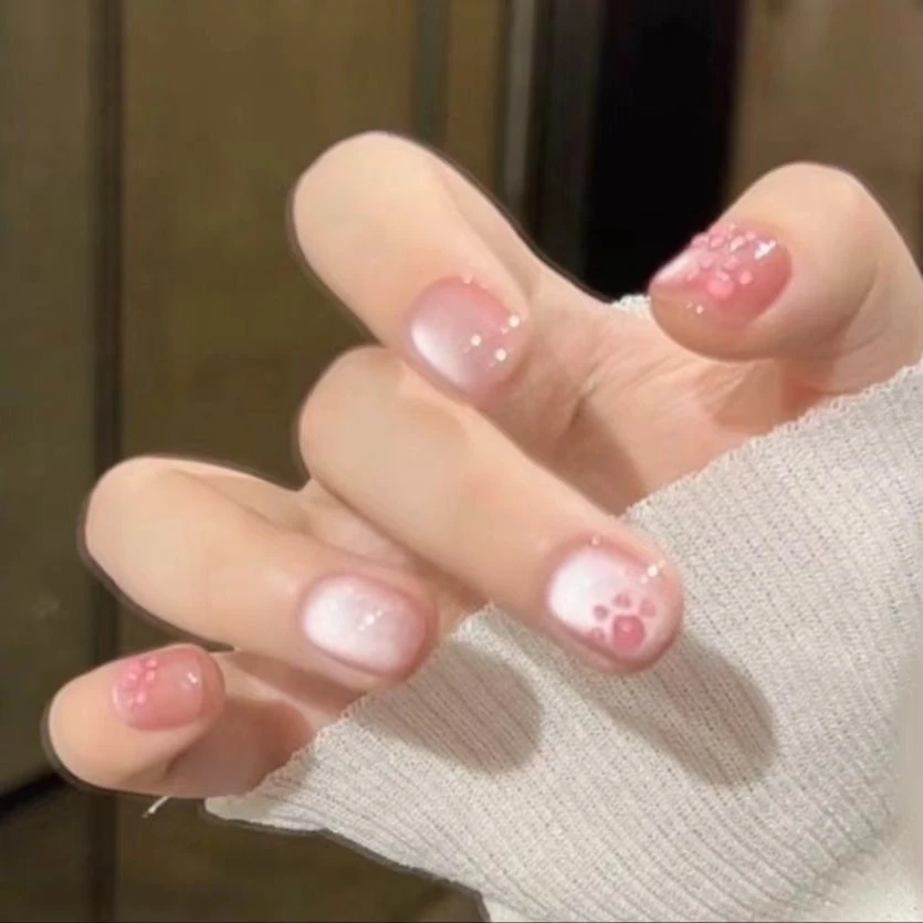 【猫爪奶冻】短款（24片全尺码）穿戴甲美甲甲片指甲贴穿戴手工甲百搭