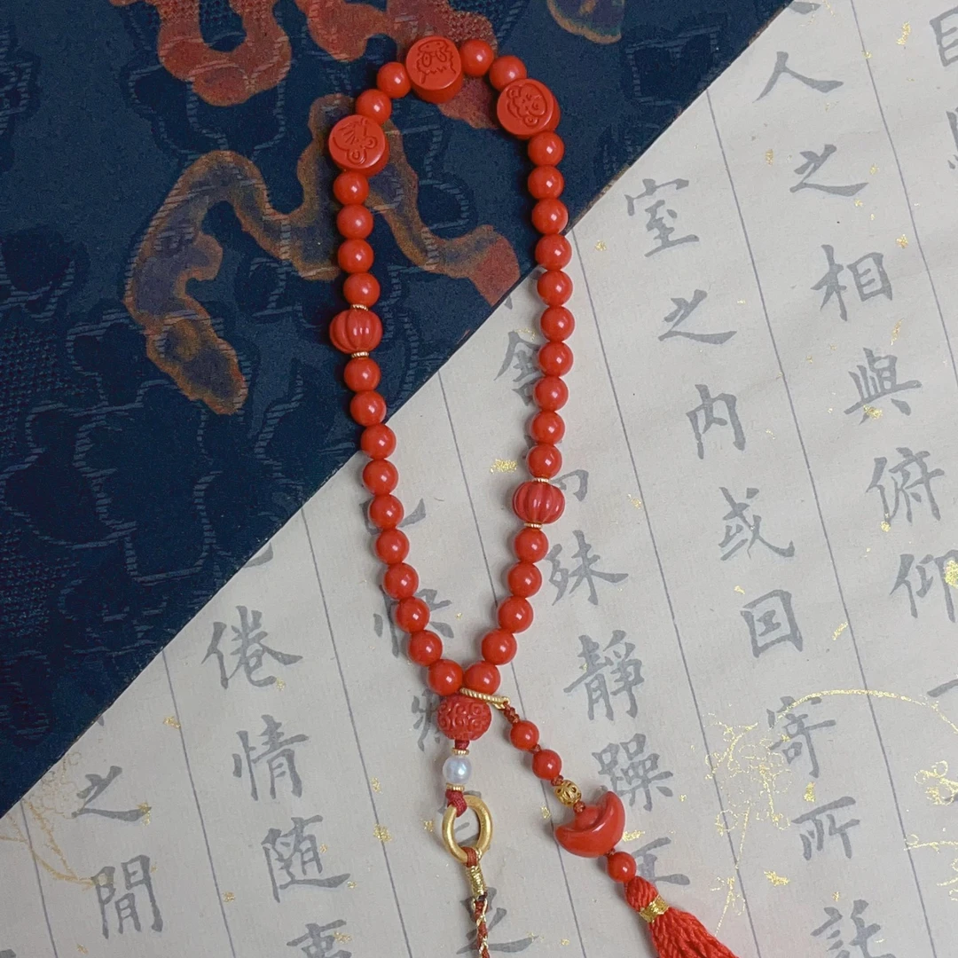 辰砂（处理）含辰砂朱砂手机链