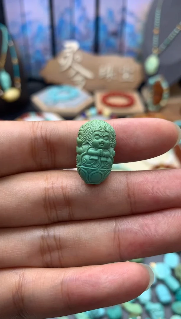 【闪购商品】绿松石挂件未镶嵌高瓷绿松石猴子