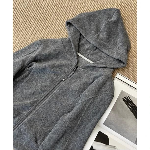 HUMSUN/禾木笙 重磅定制肌理感毛巾织法双开柔软连帽外套 24E926